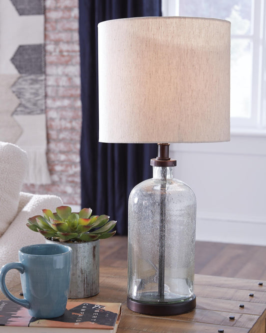 Signature Design by Ashley Bandile Glass Table Lamp - Vaughn Outlet Kankakee IL