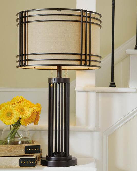 Signature Design by Ashley Hanswell Metal Table Lamp - Vaughn Outlet Kankakee IL