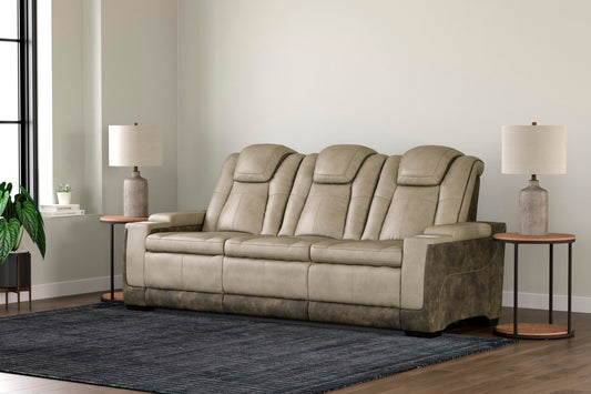 Signature Design by Ashley Next-Gen Durapella PWR REC Sofa with ADJ Headrest - Vaughn Outlet Kankakee IL