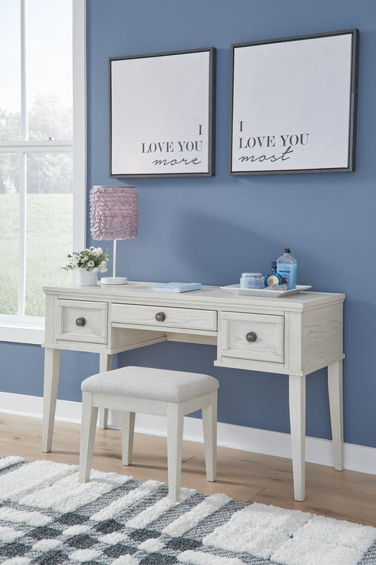 Signature Design by Ashley Robbinsdale Vanity/UPH Stool - Vaughn Outlet Kankakee IL