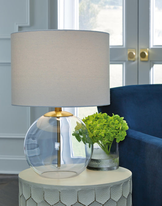 Signature Design by Ashley Samder Glass Table Lamp - Vaughn Outlet Kankakee IL