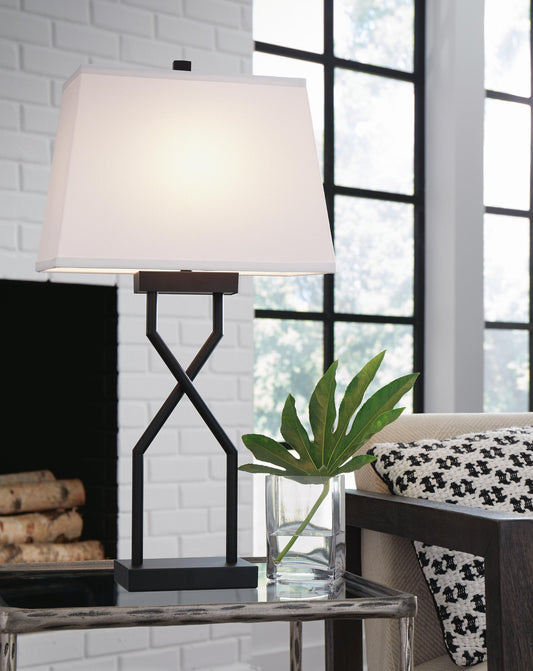 Signature Design by Ashley Brookthrone Metal Table Lamp - Vaughn Outlet Kankakee IL