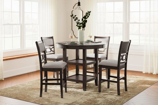Signature Design by Ashley Langwest DRM Counter Table Set - Vaughn Outlet Kankakee IL
