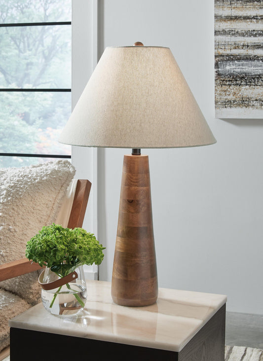 Signature Design by Ashley Danset Wood Table Lamp - Vaughn Outlet Kankakee IL