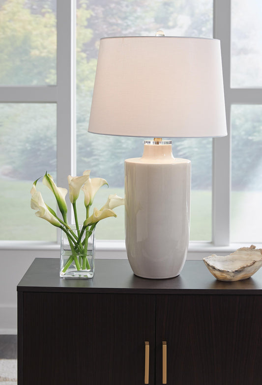 Signature Design by Ashley Cylener Ceramic Table Lamp - Vaughn Outlet Kankakee IL