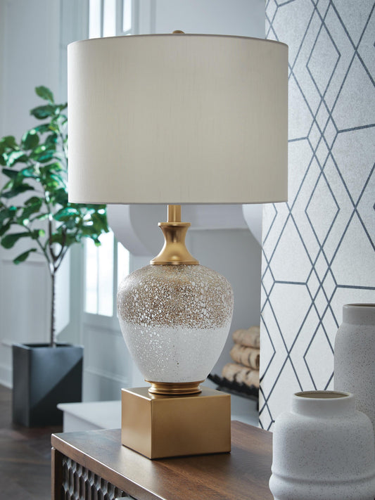 Signature Design by Ashley Tavisburg Glass Table Lamp - Vaughn Outlet Kankakee IL