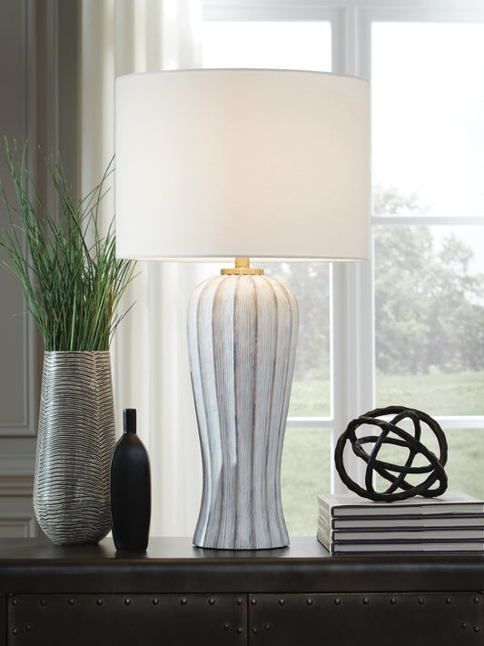 Signature Design by Ashley Lanwell Poly Table Lamp - Vaughn Outlet Kankakee IL