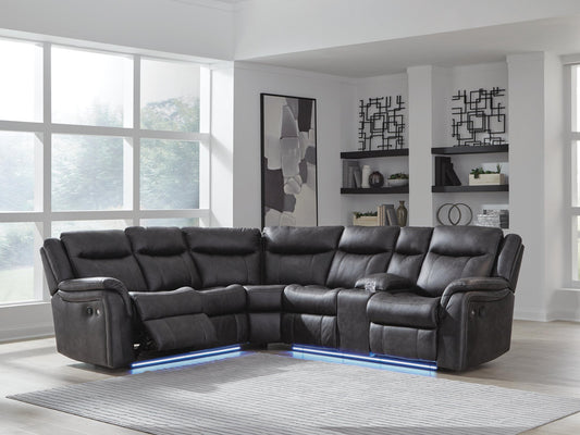 Signature Design by Ashley Sultan Meadow 2-Piece Reclining Sectional - Vaughn Outlet Kankakee IL
