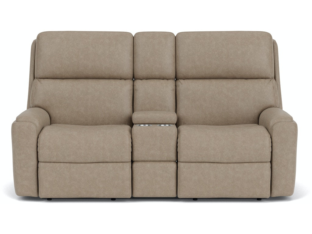 Rio Power Reclining Loveseat with Console and Power Headrests