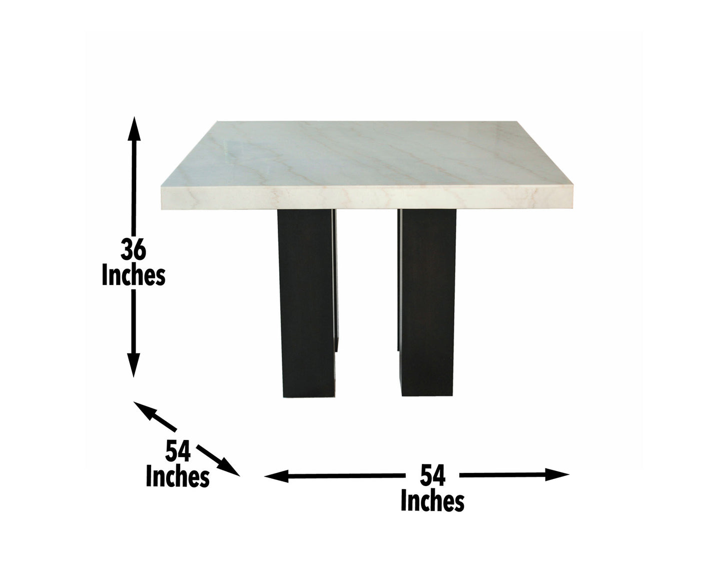 Camila 54 inch Square
White Marble Top Counter Table