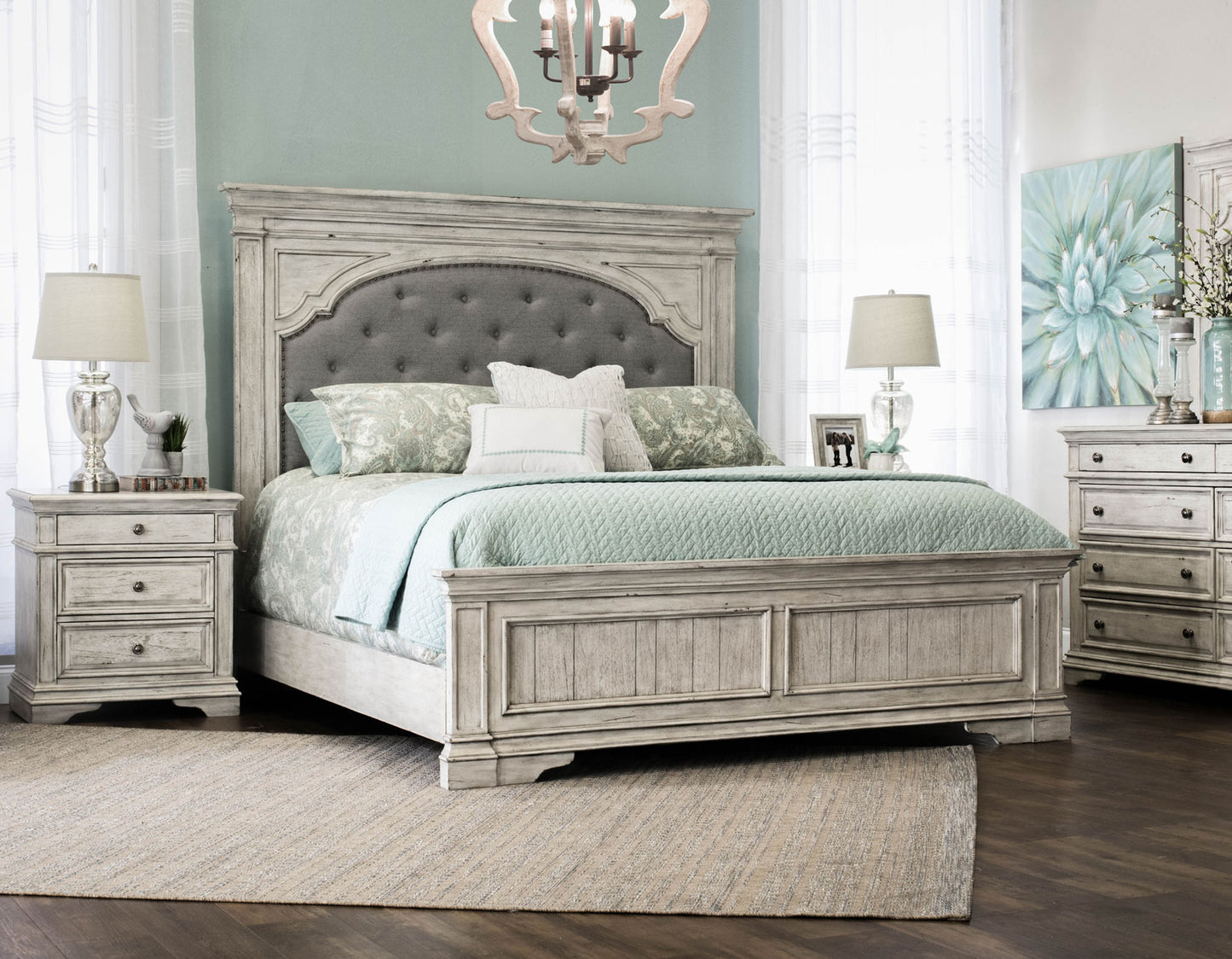 Highland Park King Bed, Cathedral White