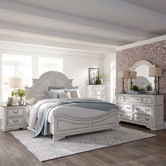 Magnolia Manor - King Panel Bed, Dresser & Mirror, Chest, Night Stand