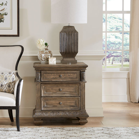 Carlisle Court - 3 Drawer Night Stand with Charging Station