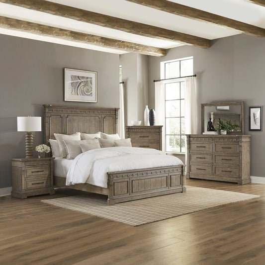 Town & Country - King Panel Bed, Dresser & Mirror, Chest, Night Stand