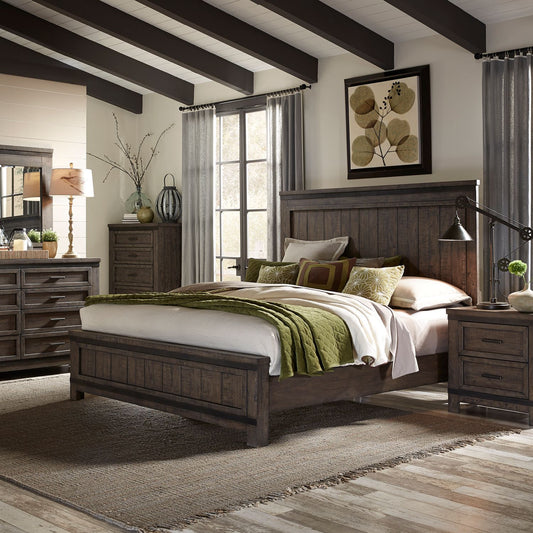 Thornwood Hills - King Panel Bed, Dresser & Mirror, Chest, Night Stand