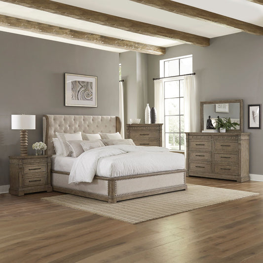 Town & Country - King Shelter Bed, Dresser & Mirror, Chest, Night Stand