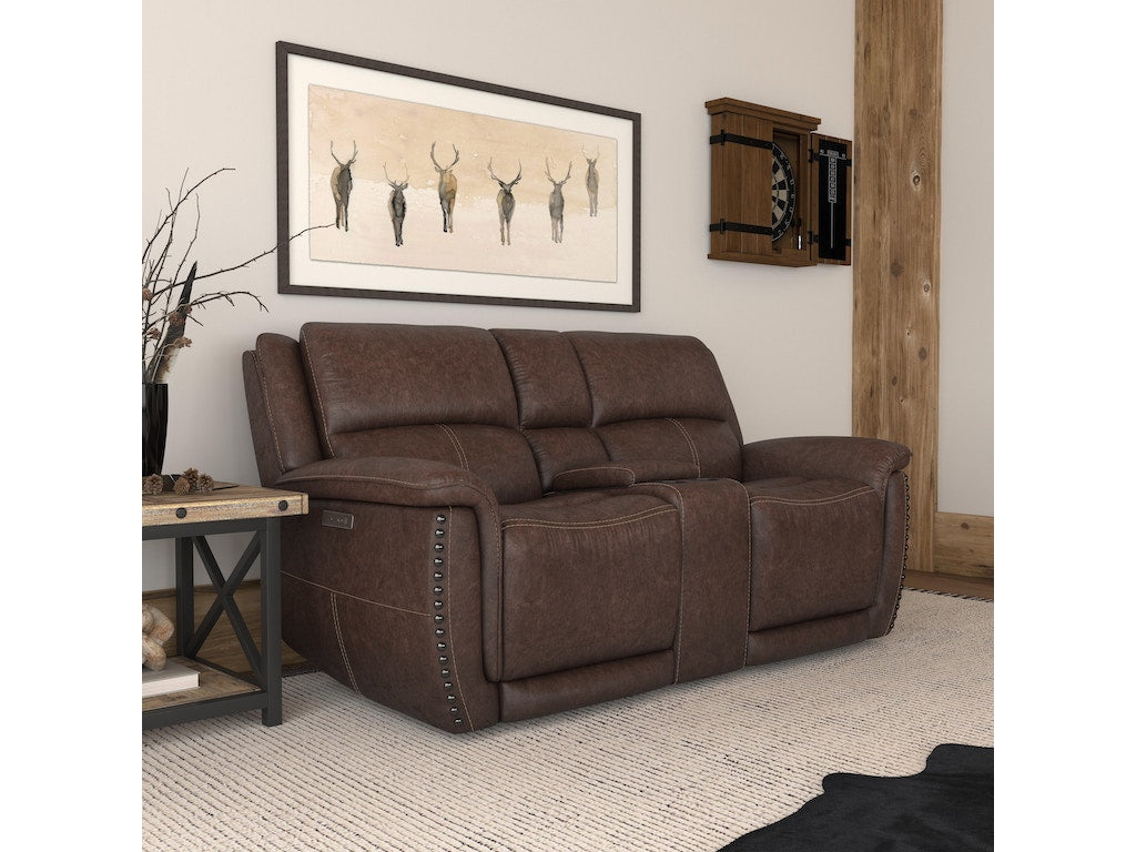 Beau Power Reclining Loveseat with Console and Power Headrests