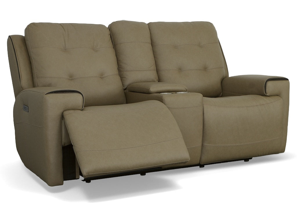 Iris Power Reclining Loveseat with Console and Power Headrests