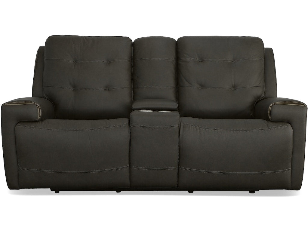 Iris Power Reclining Loveseat with Console and Power Headrests