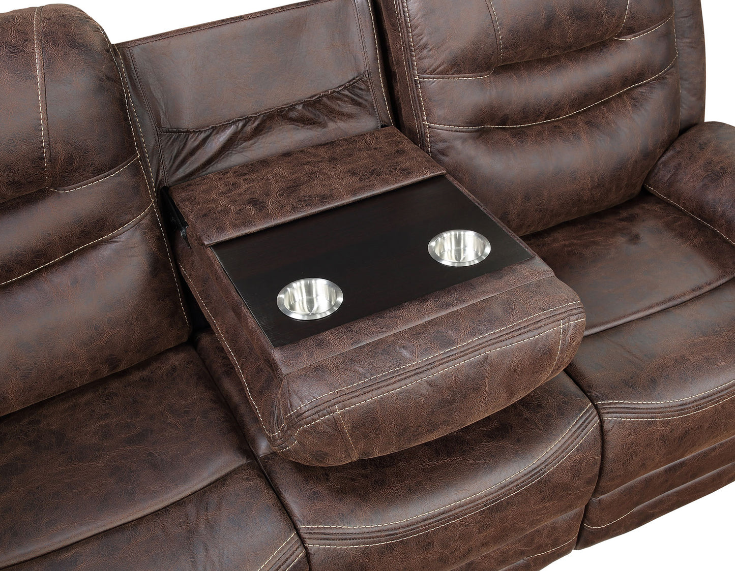 Stetson Manual Reclining Sofa w/Dropdown Table