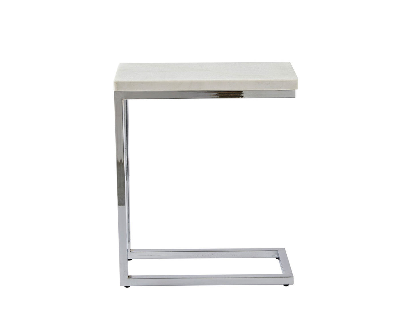 Echo White Marble Top Chairside End Table