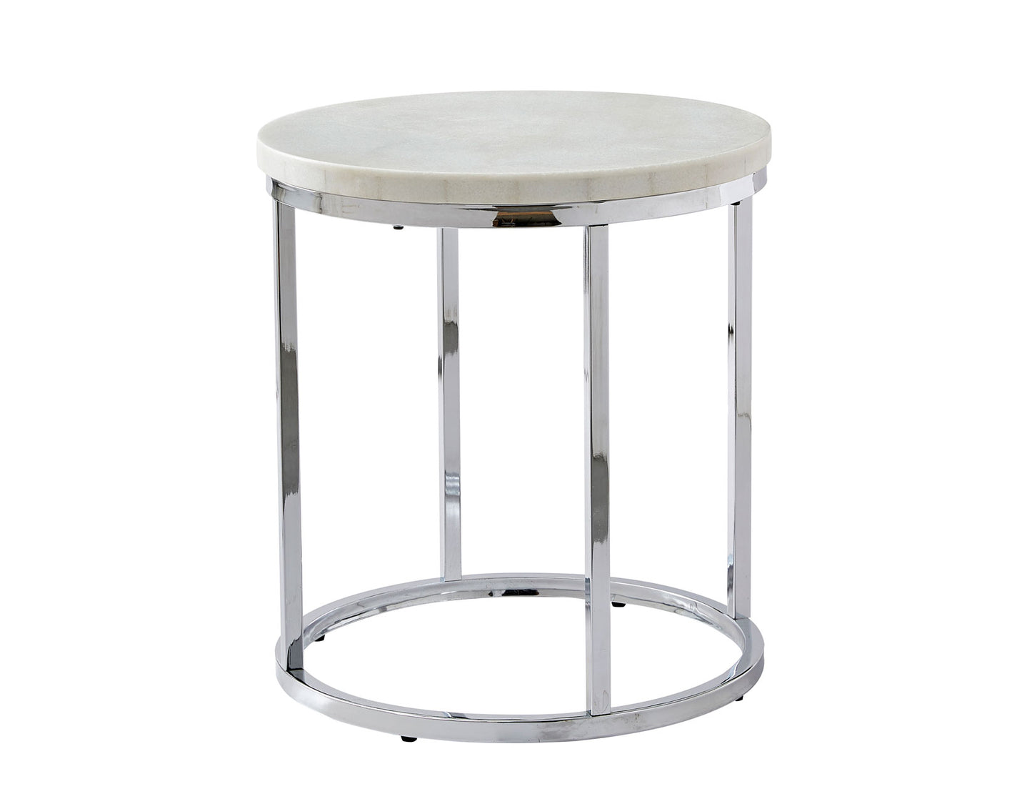 Echo White Marble Top Chairside End Table