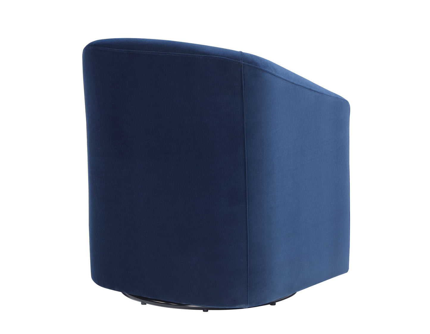 Arlo Upholstered Swivel Barrel Chair, Indigo Velvet