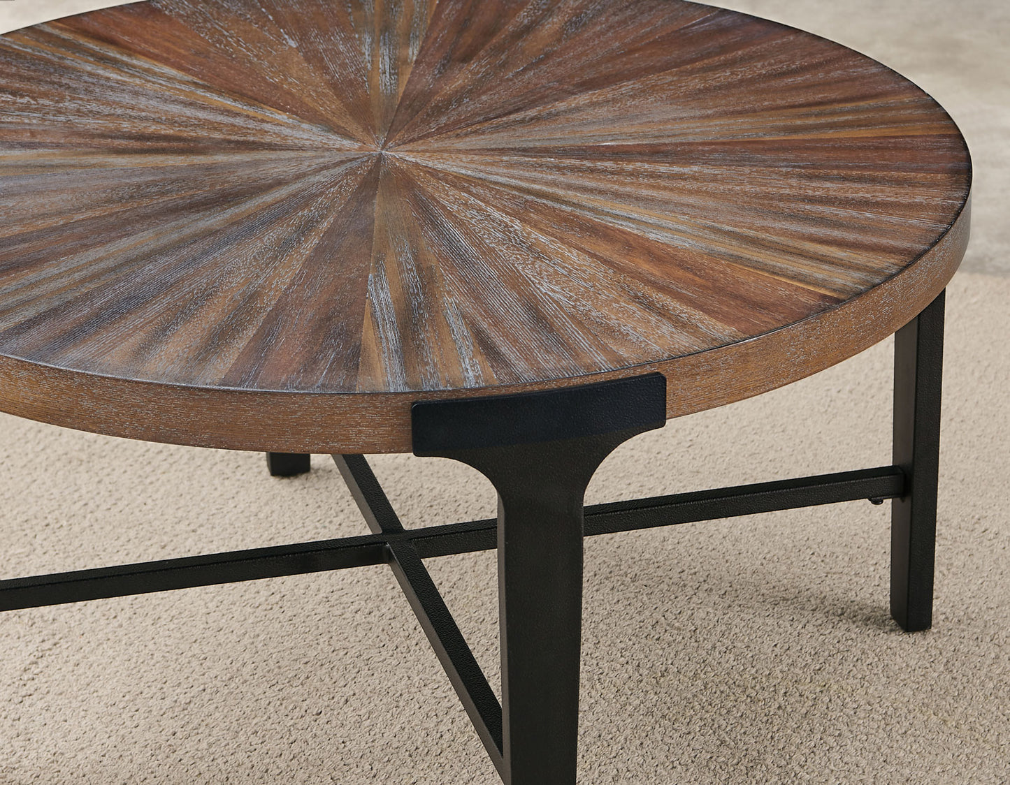 Chevron 36-inch Round Coffee Table
