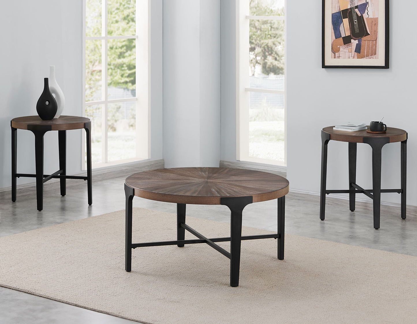 Chevron 22-inch Round End Table