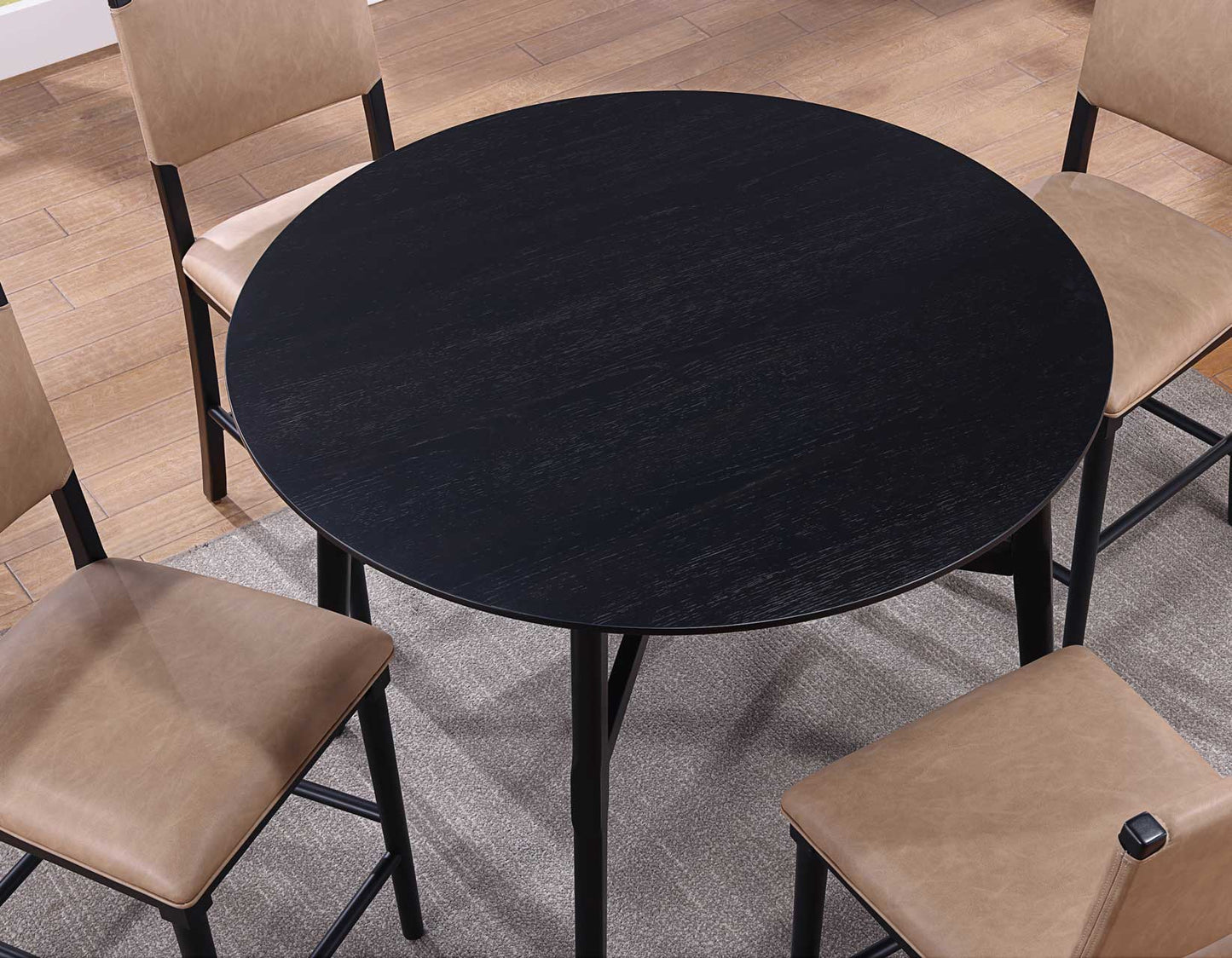 Oslo 46″ Round Counter Table, Black