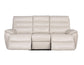 Duval Leather Dual-Power Reclining Sofa, Ivory