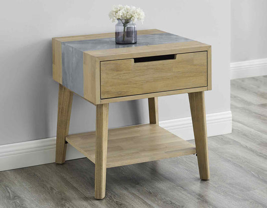 Calgary Sintered Stone Inlay End Table