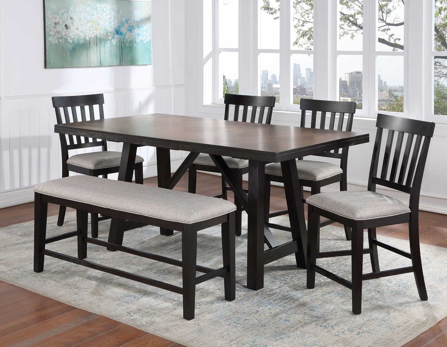 Halle 5-Piece Counter Dining Set
(Counter Table & 4 Counter Chairs)