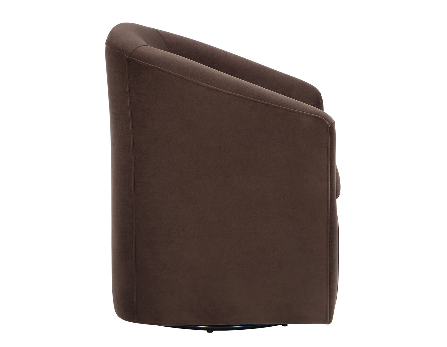Arlo Upholstered Swivel Barrel Chair, Cocoa Velvet