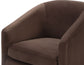 Arlo Upholstered Swivel Barrel Chair, Cocoa Velvet
