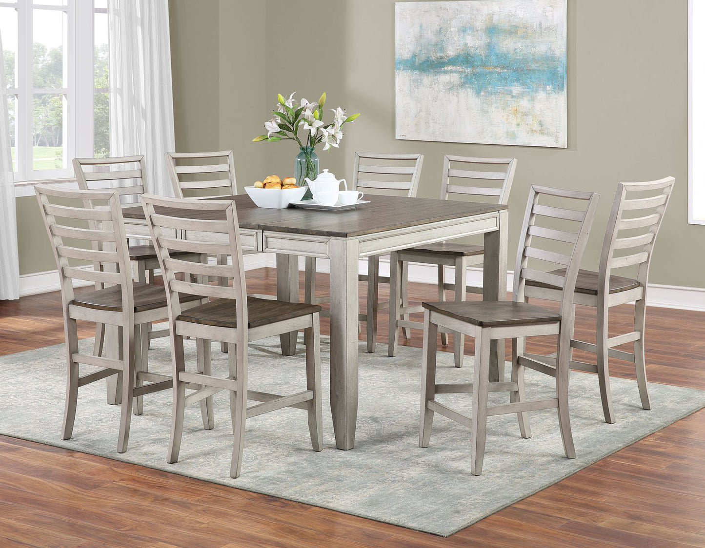 Abacus 5-Piece Counter Dining Set
(Counter Table & 4 Counter Chairs)