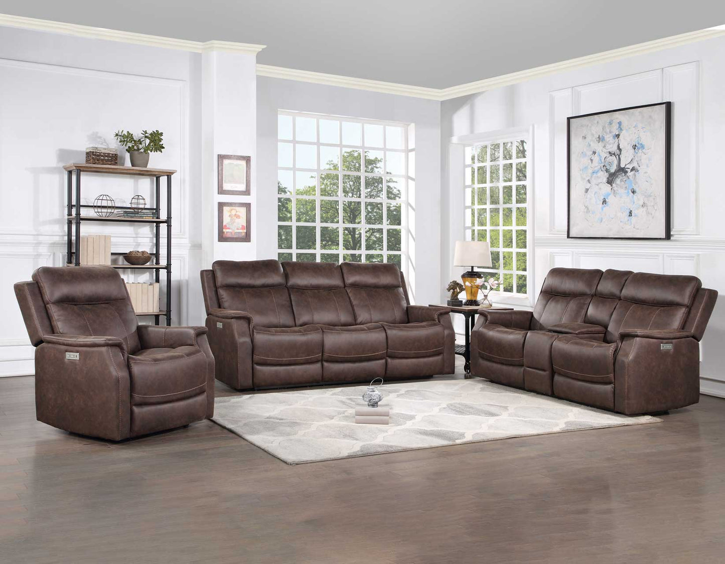 Valencia 3-Piece Dual-Power Walnut Reclining Set
(Sofa, Loveseat & Chair)