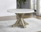 Carena 52-inch Round White Marble Top Table