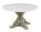 Carena 52-inch Round White Marble Top Table