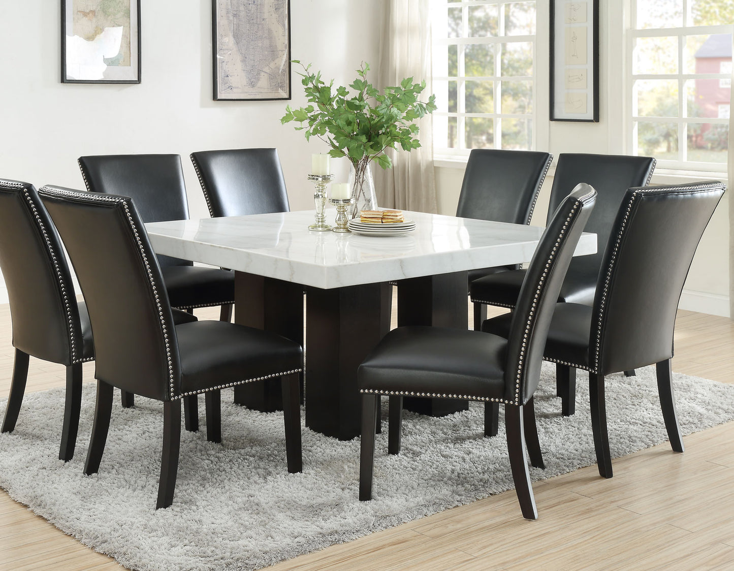 Camila 5-Piece Square Marble Top Dining
(Table & 4 Side Chairs)