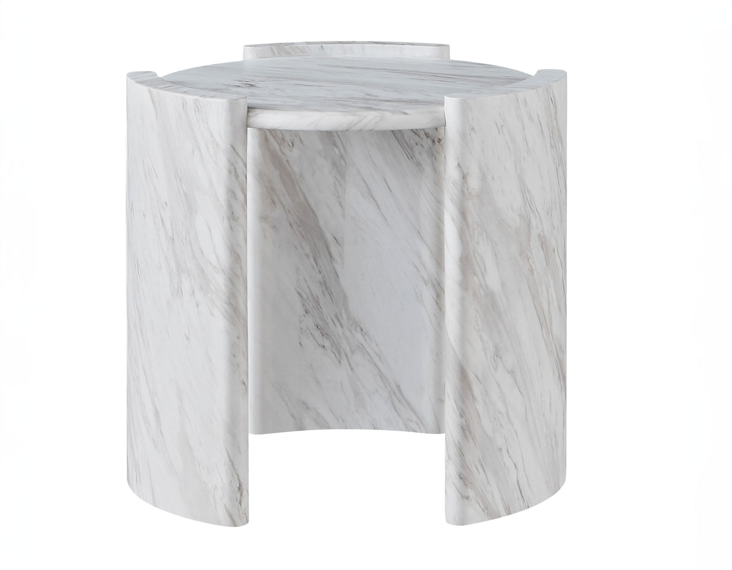 Merino Faux-Marble Round End Table