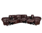 Denver Dual-Power 6-Piece Leather Sectional, Brown