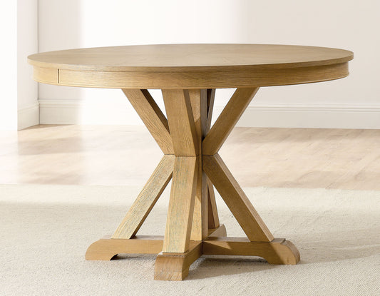 Rylie 48-inch Round Dining Table, Natural Finish