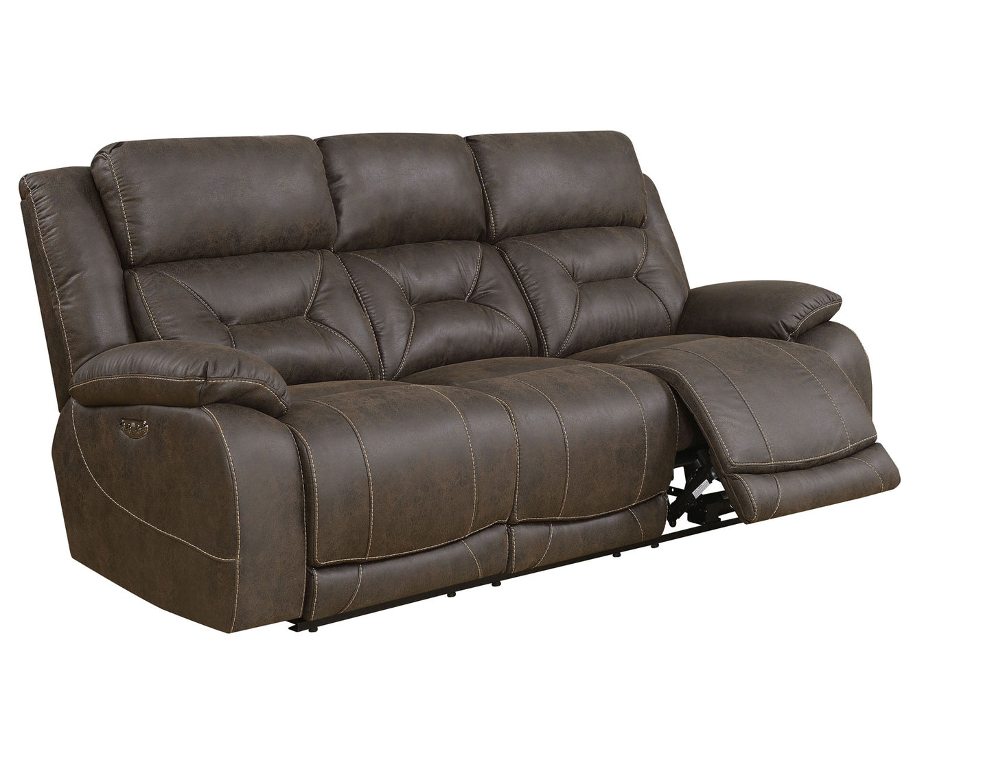 Aria Dual-Power Reclining Sofa, Saddle Brown