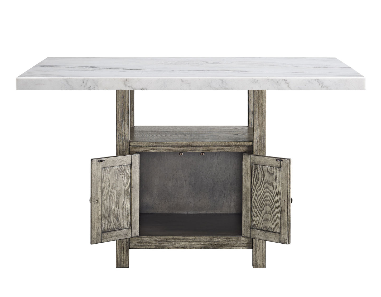 Grayson 60-inch White Marble Counter Storage Table
