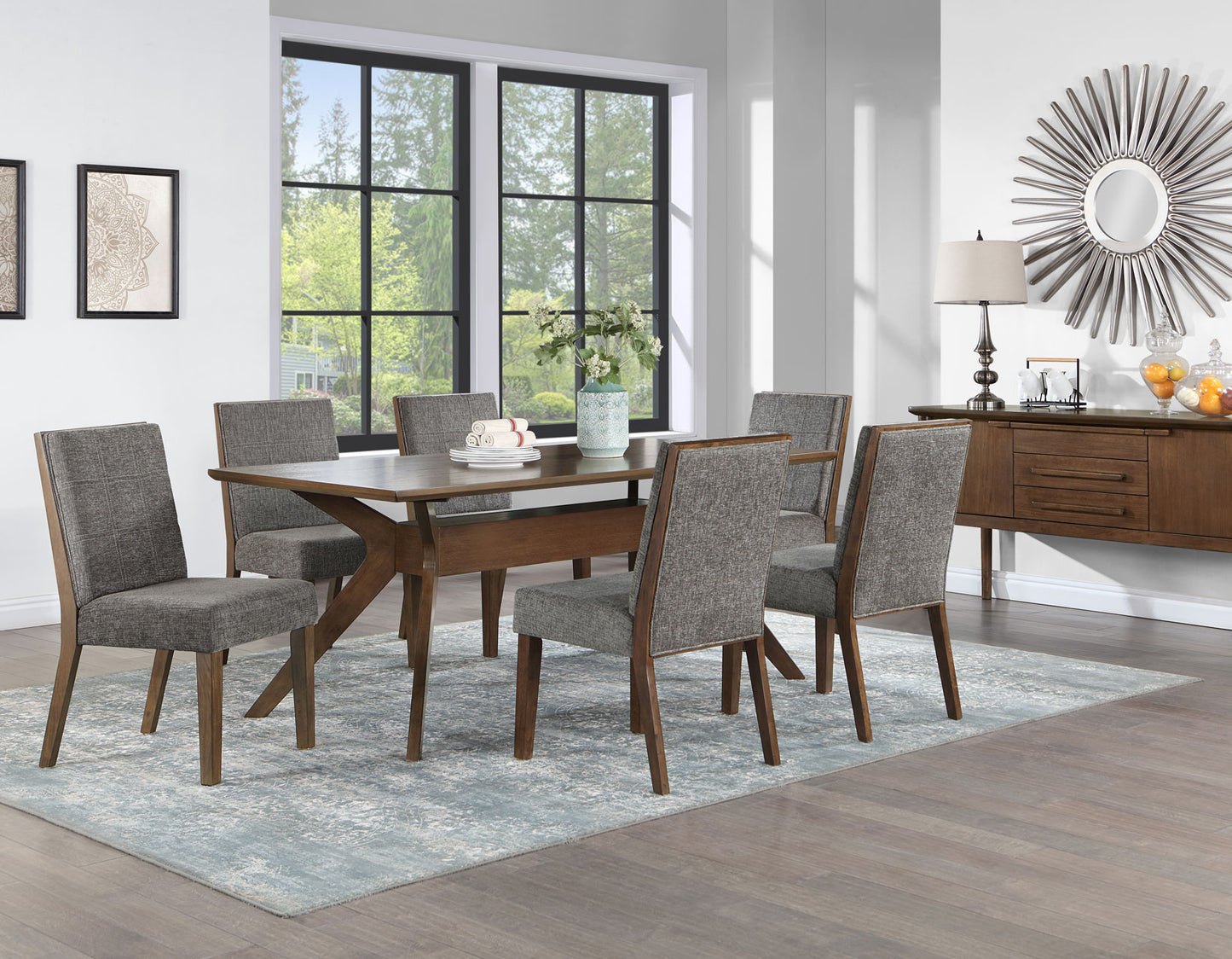 Quinn 6-Piece Dining Set
(Table, Bench & 4 Side Chairs)