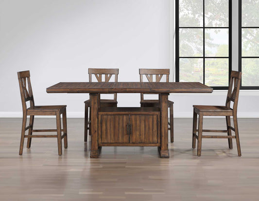 Auburn 5-Piece Storage Counter Table Dining Set
(Table & 4 Side Chairs)