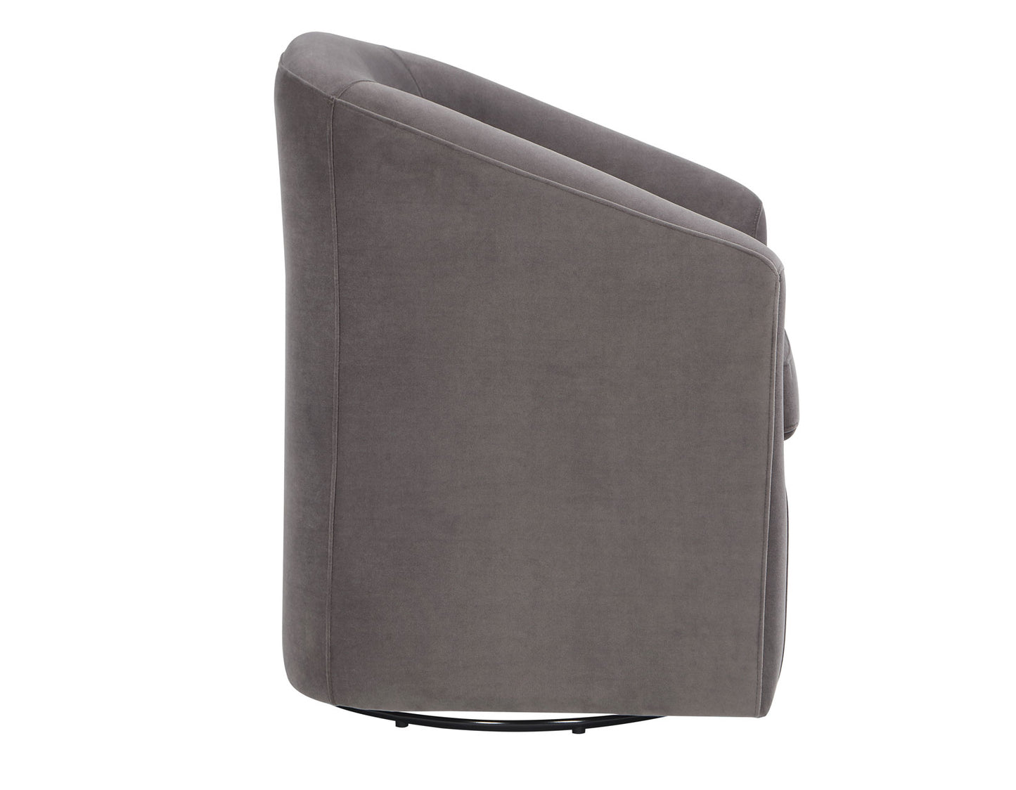 Arlo Upholstered Swivel Barrel Chair, Fog Velvet