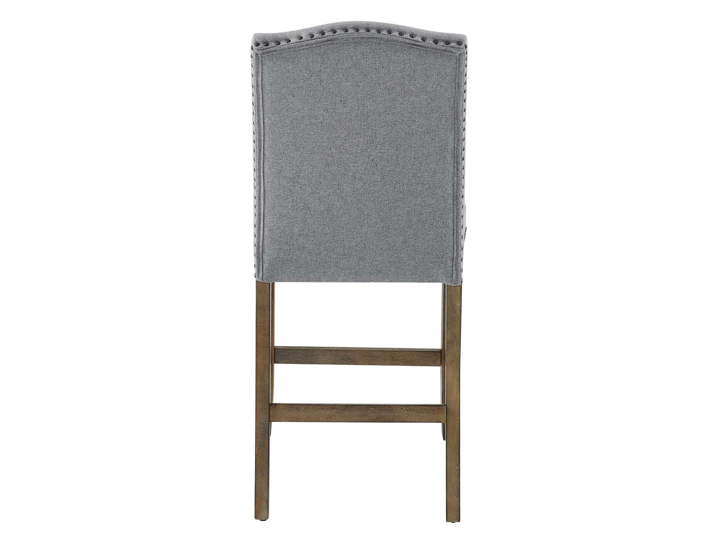 Grayson 24″ Counter Stool, Upholstered with Nailhead, Gray