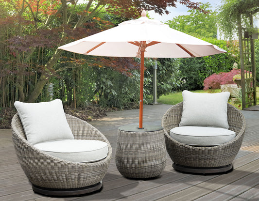 Adeline Patio 3-Pack
(Round Side Table & 2 Swivel Accent Chairs)
